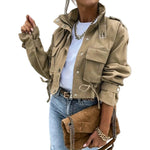 Women's Long-Sleeve Mandarin Collar Biker Jacket thumbnail 1