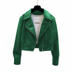 Women's Cropped PU Leather Jacket thumbnail 14