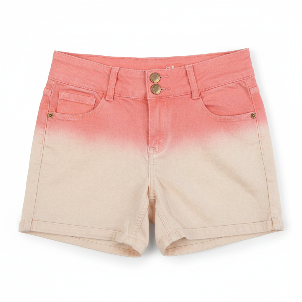 Coral Ombre Denim Shorts