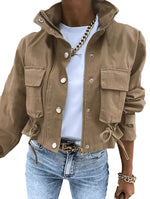 Women's Long-Sleeve Mandarin Collar Biker Jacket thumbnail 6