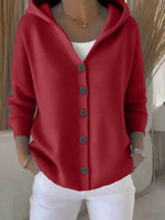 Button-Front Hooded Knit Cardigan | Relaxed Fit Sweater thumbnail 21