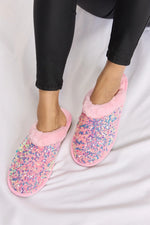 Forever Link Sequin Plush Round Toe Slippers thumbnail 2