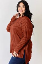 Basic Bae Full Size Ribbed Half Button Long Sleeve High-Low T-Shirt thumbnail 27