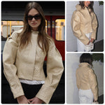Individualized Pleated Long-sleeve High-waisted Short Jacket thumbnail 3