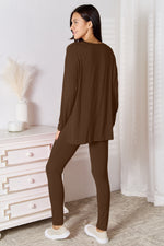 Basic Bae Full Size V-Neck Soft Rayon Long Sleeve Top and Pants Lounge Set thumbnail 22