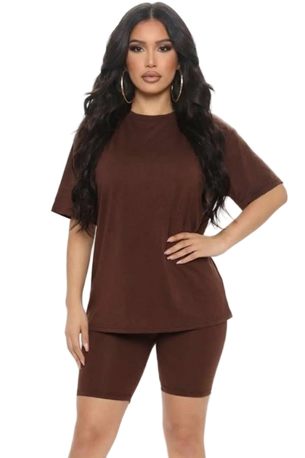 Loose Fit Top & Biker Shorts Set
