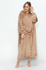 Double Take Full Size Pocketed Hooded Midi Lounge Dress thumbnail 11