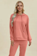 Basic Bae Full Size Air Scuba Drawstring Long Sleeve Hoodie with Kangaroo Pocket thumbnail 2