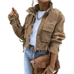 Women's Long-Sleeve Mandarin Collar Biker Jacket thumbnail 7