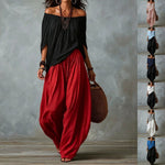Off-Shoulder Loose Fit Casual Two Piece Outfit with Flare Pants thumbnail 16