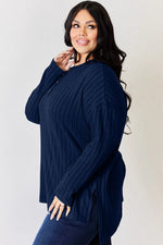 Basic Bae Full Size Ribbed Half Button Long Sleeve High-Low T-Shirt thumbnail 33