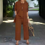 3-piece Cardigan Suit Pure Color Split Sleeveless Vest Top Long Sleeve Jacket And Wide Leg Pants Set thumbnail 13