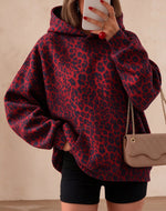 Women's Leopard-print Hooded Fleece-lined Sweatshirt thumbnail 3