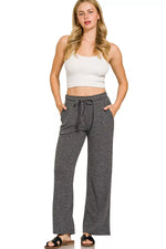 Zenana Ribbed Drawstring Lounge Pants thumbnail 4