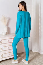 Basic Bae Full Size V-Neck Soft Rayon Long Sleeve Top and Pants Lounge Set thumbnail 12