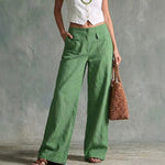 Solid Color Loose Fit Casual Pants - Elastic Waist Trousers thumbnail 7