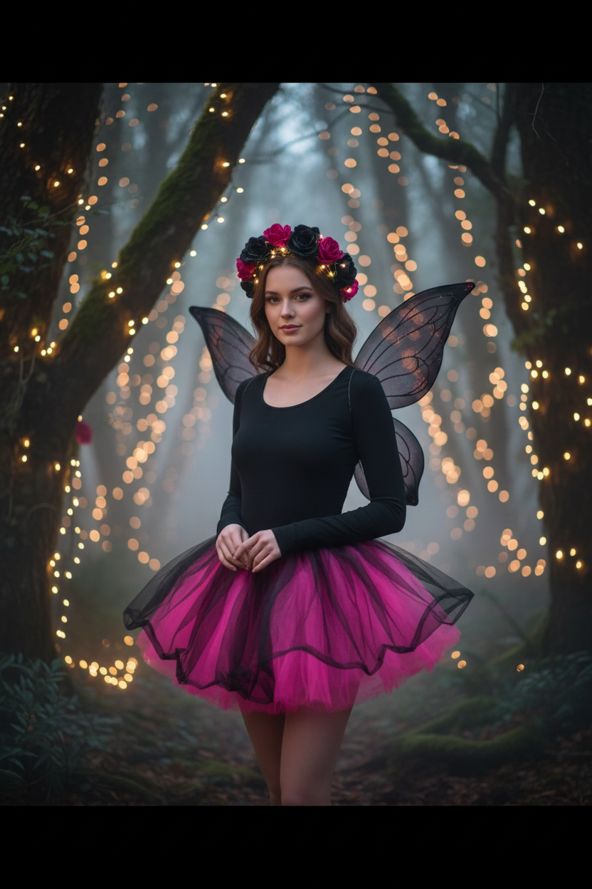Hot Pink & Black Tulle Skirt - Fantasy Costume