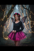 Hot Pink & Black Tulle Skirt - Fantasy Costume