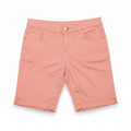 Coral bermuda shorts on white background