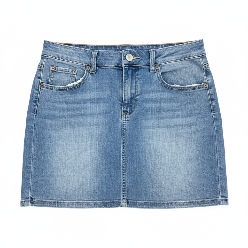 Teen Light Blue Denim Mini Skirt
