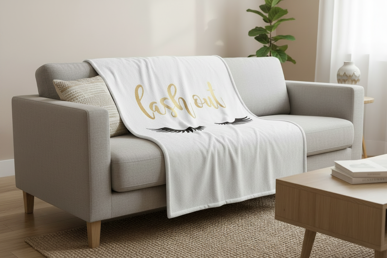 Lash Out Blanket Draped on Couch