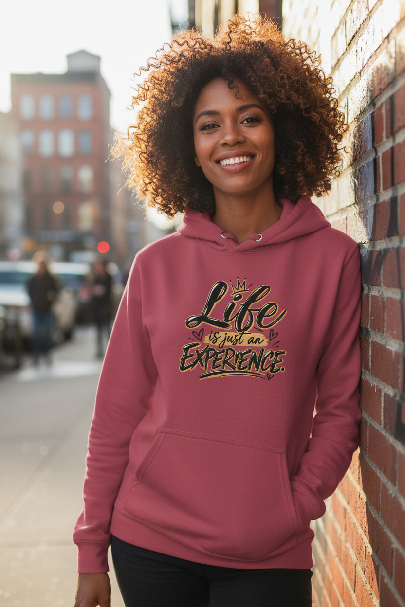 Life is just an Experience — Red Hoodie Model