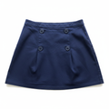 Navy Blue Button Front Mini Skirt - Clean Product Shot