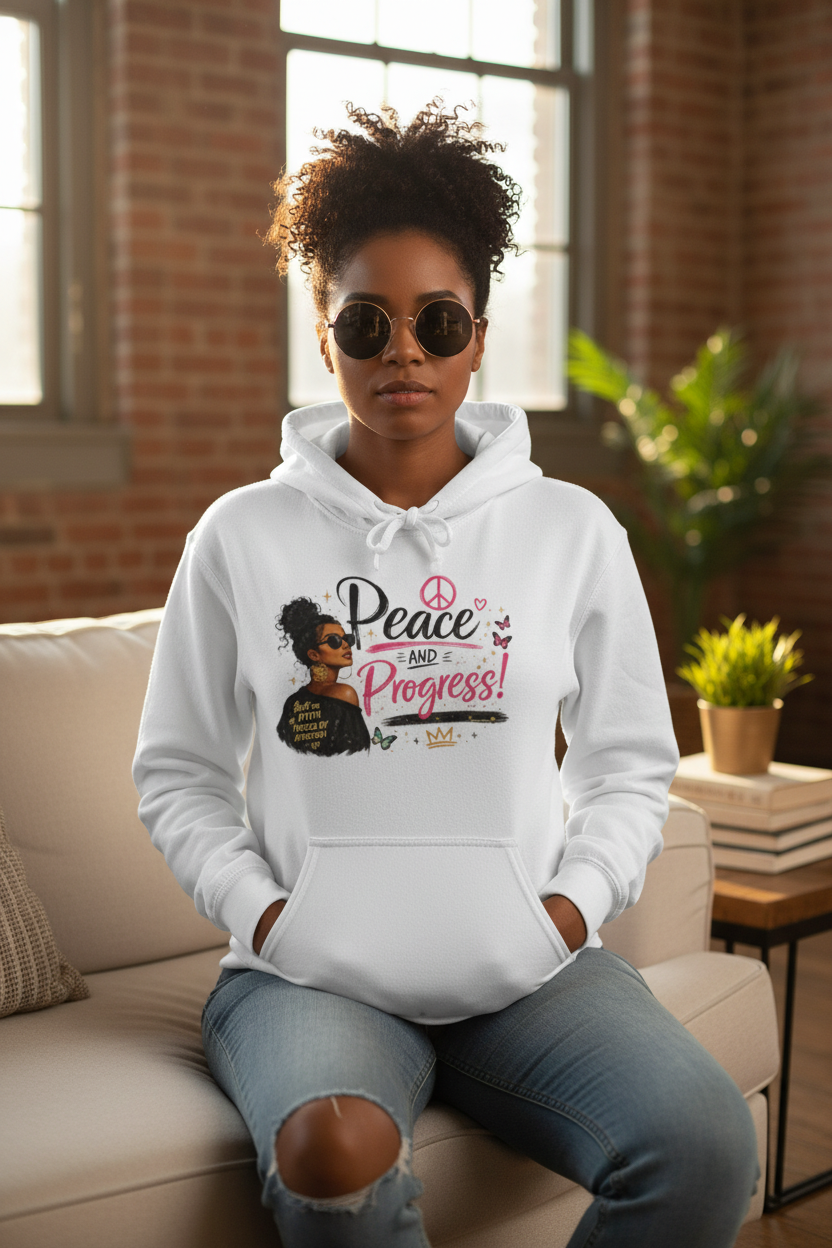 Peace and Progress Hoodie — Lifestyle