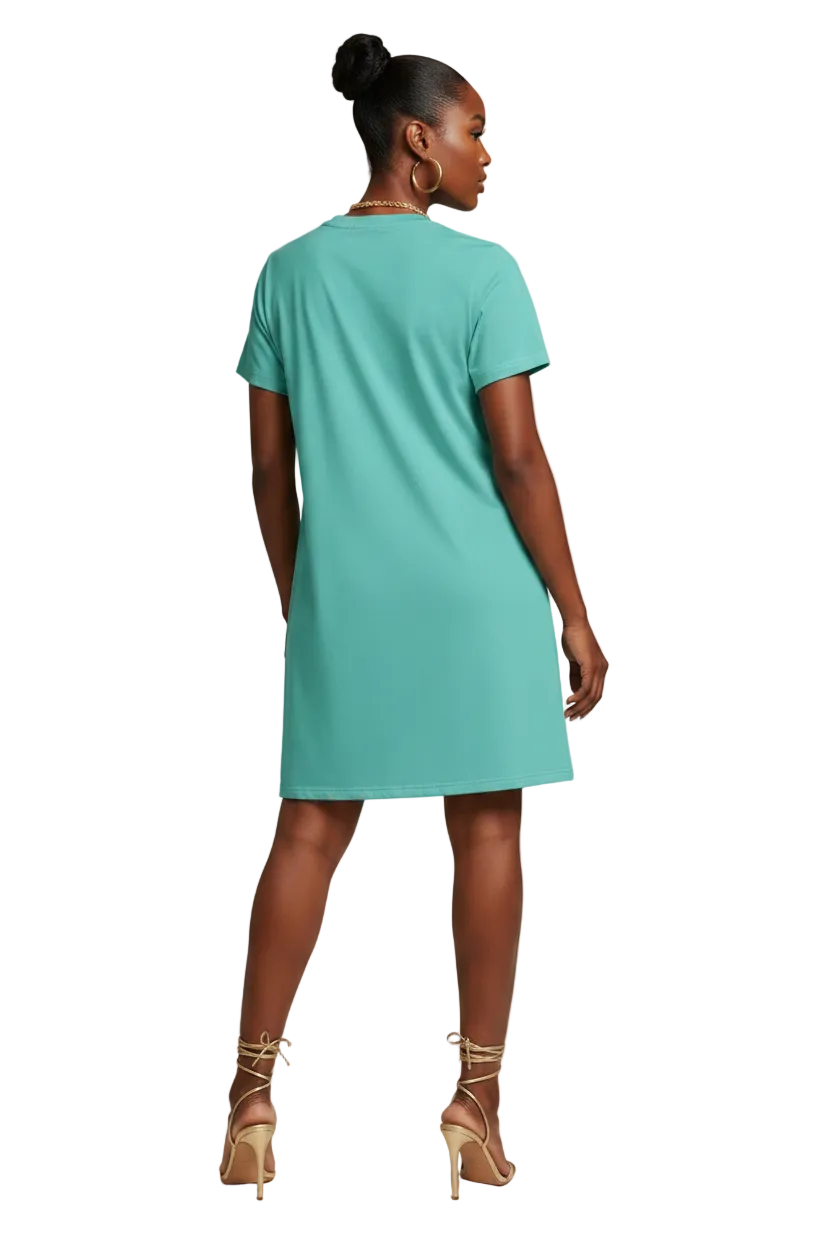 Peace and Progress T-Shirt Dress Back View