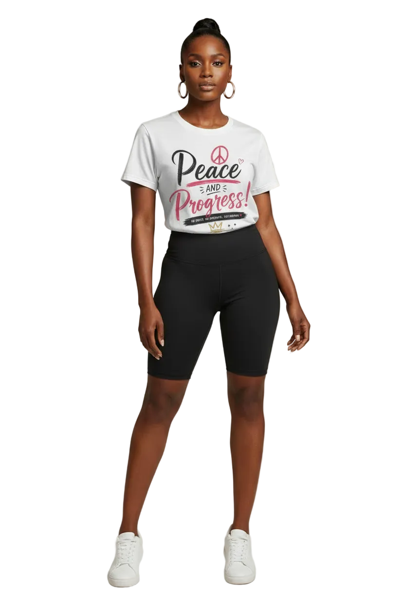 Peace & Progress White Tee Casual Look