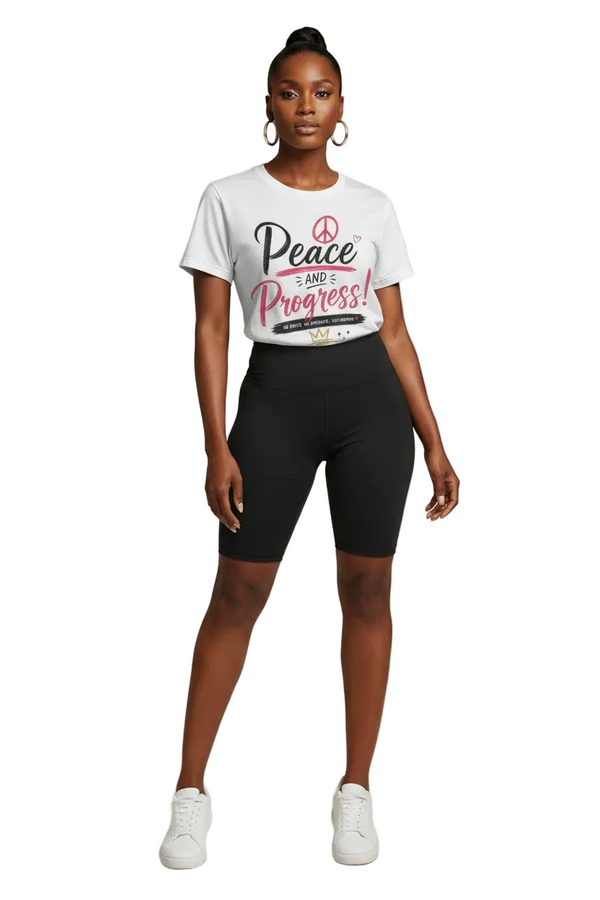 Peace & Progress White Tee Casual Look