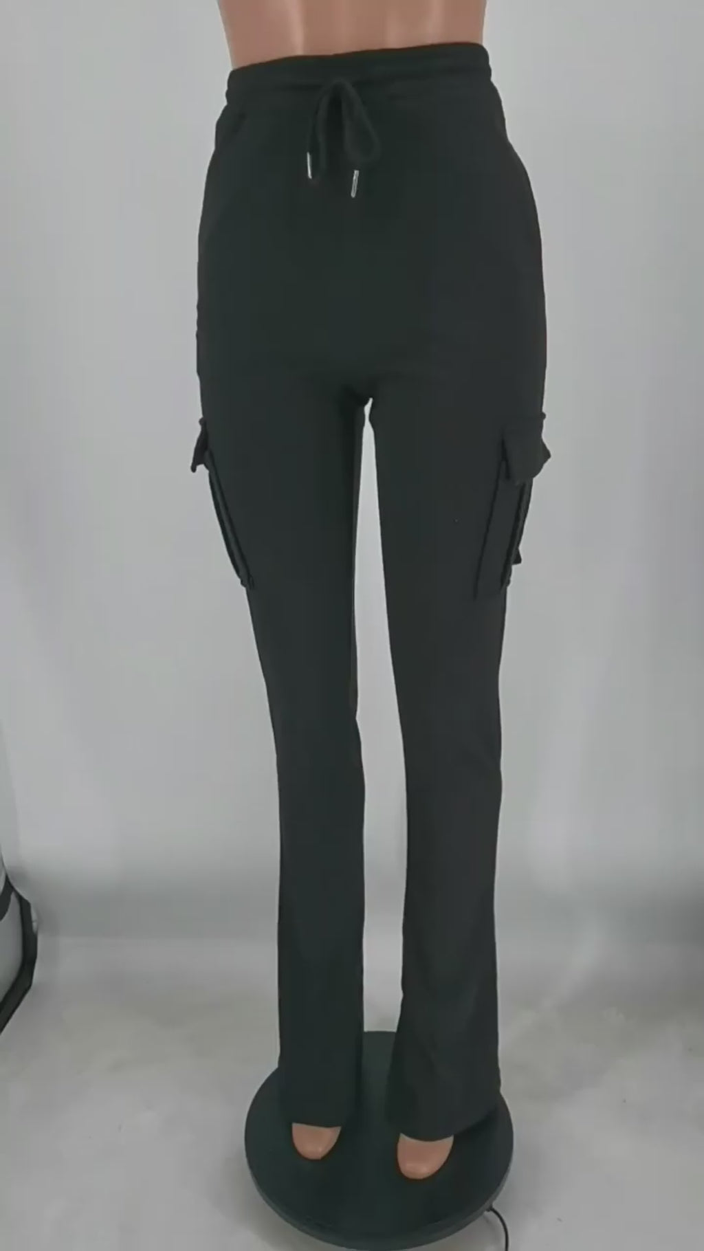 Cargo Pants With Pockets High Waist Drawstring Wide Leg Straight Trousers For Women Overalls