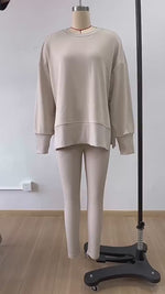 Oversized Sweatshirt & Leggings Set | Crew Neck Long-Sleeve Two-Piece for Women thumbnail 2