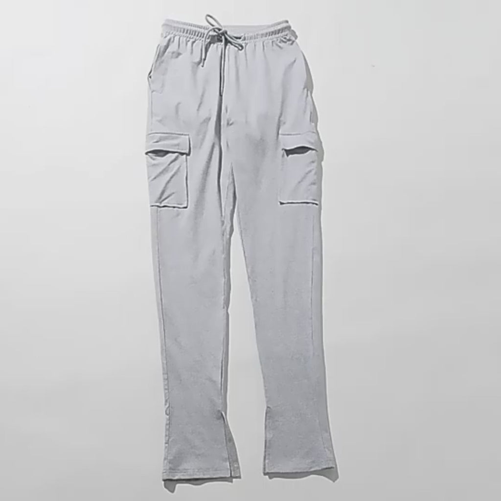 Cargo Pants With Pockets High Waist Drawstring Wide Leg Straight Trousers For Women Overalls