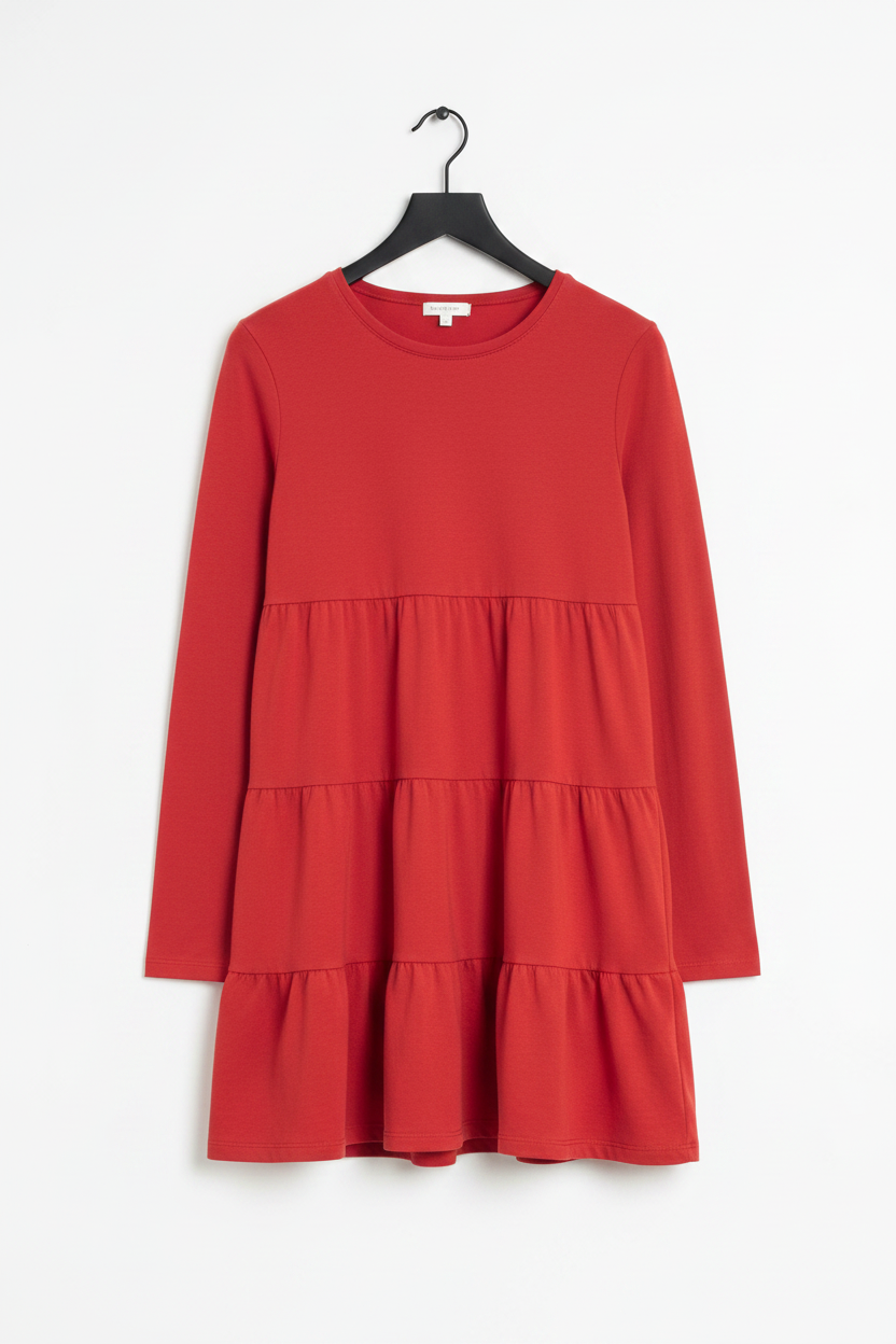 Red Long Sleeve Dress - No Model