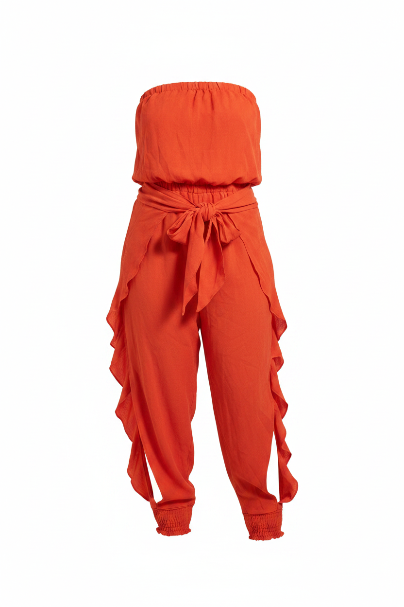 Red-Orange Jumpsuit Front