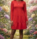 Red Tiered Dress TikTok Visual