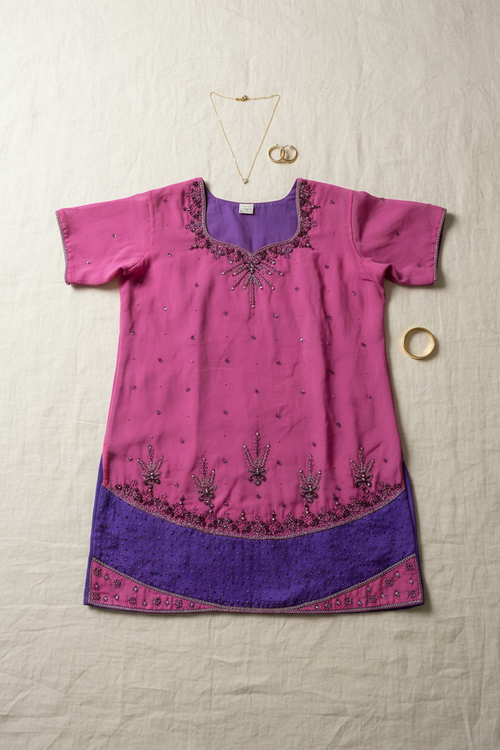 Styled Silk Beaded Blouse