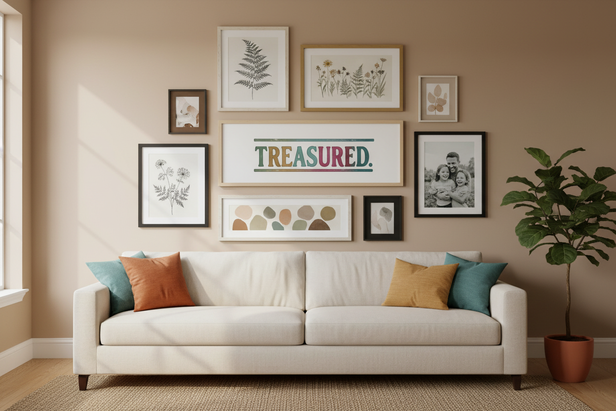 Treasured Stretched Canvas Wall Art — Colorful Inspirational Typography